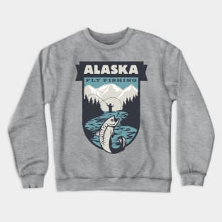 Alaska Fly Fishing Action Design Crewneck Sweatshirt